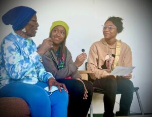 School of the Future students interview a West Philadelphia Senior Community Center member.