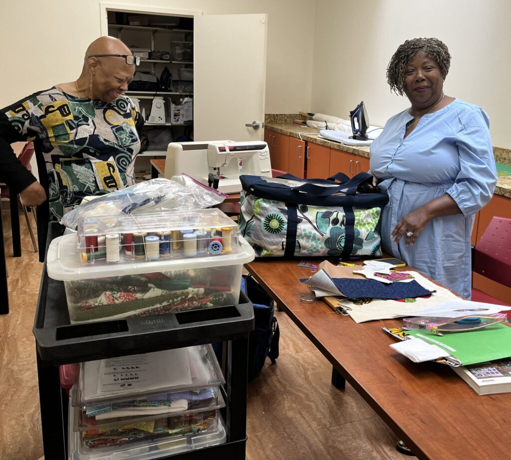 quilting material donated to the center